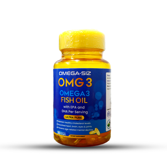 Omega-Siz OMG3 – 1000mg Fish Oil for Heart, Joint & Brain Support (30 Softgels)