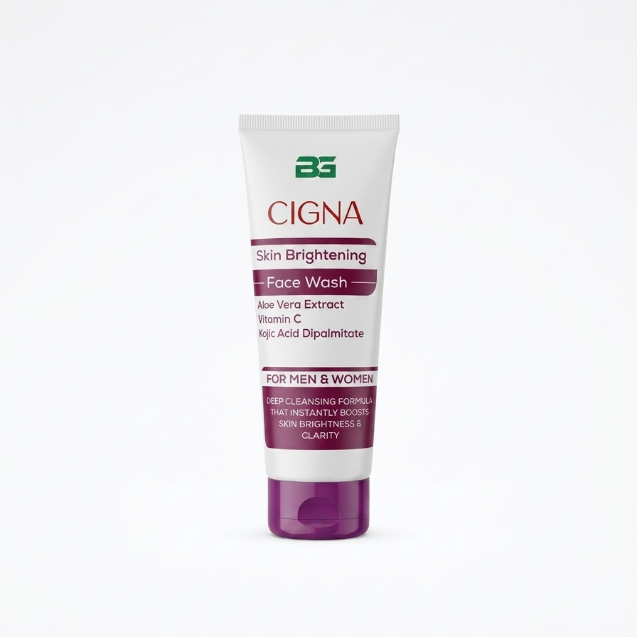 Cigna Skin Brightening Face Wash tube on a white background