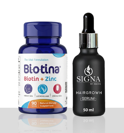 Biotina Biotin 90 Tablets + Signa Hair Growth Serum